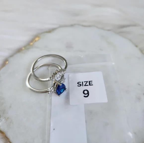 NWT Ryze Sapphire Blue & White Cubic Zirconia .925 Sterling Silver Ring - Size 9 - Picture 6 of 13